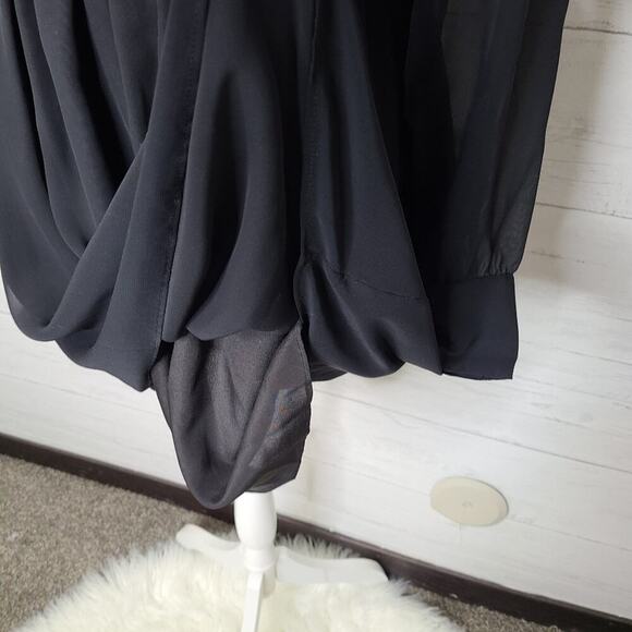 BCBGeneration Black Dress Longsleeve V-Neck Size Small - Picture 9 of 11